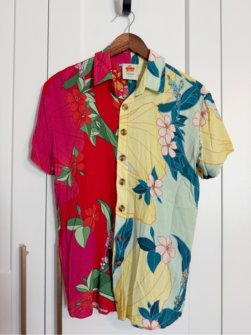 Farm Rio Multi Print Hawaiian Unisex Button Up
